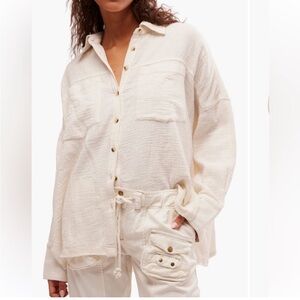 Free People We The Free Cardiff Cotton Gauze Button-Up